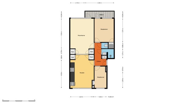 Floorplan - Van Houtenstraat 16D, 3039 PC Rotterdam