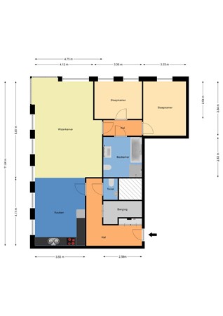 Floorplan - Wijnhaven 37H, 3011 WH Rotterdam