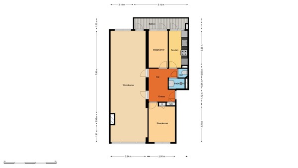 Floorplan - Stadhoudersweg 36C, 3039 CD Rotterdam