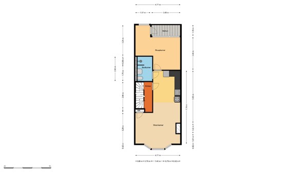 Floorplan - Schoonderloostraat 195, 3024 TT Rotterdam