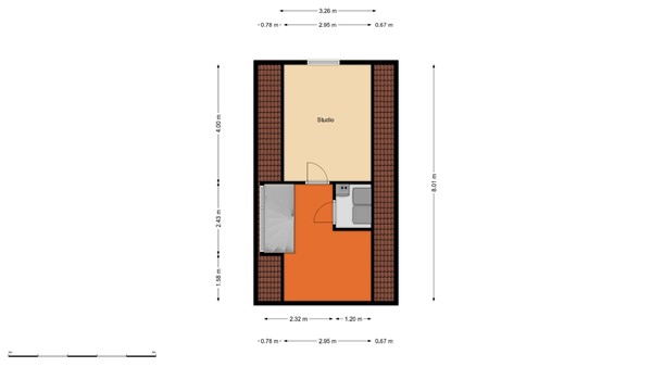 Floorplan - Schoonderloostraat 195, 3024 TT Rotterdam