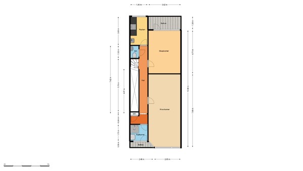 Floorplan - Mathenesserweg 117B, 3027 HL Rotterdam