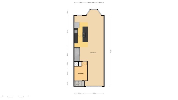 Floorplan - Zoutziedersstraat 75D, 3026 EK Rotterdam