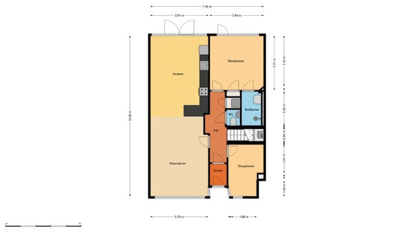 Floorplan - Hogerbeetsstraat 22A, 3039 XK Rotterdam