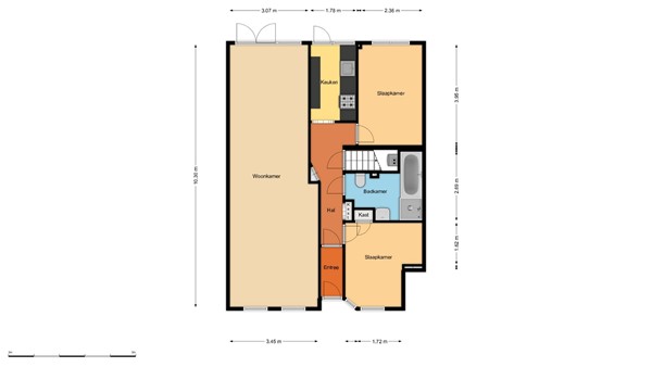 Floorplan - Statenweg 67D, 3039 HE Rotterdam