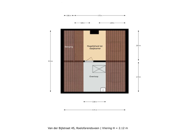 Floorplan - Van der Bijlstraat 45, 2371 VP Roelofarendsveen