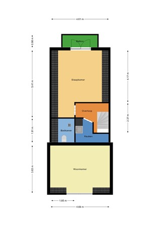 Floorplan - Aelbrechtskade 130, 3023 JG Rotterdam
