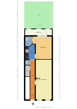 Floorplan - Volmarijnstraat 156b, 3021 XZ Rotterdam