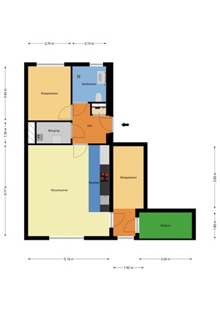 Floorplan - Hudsonstraat 199, 3025 CP Rotterdam