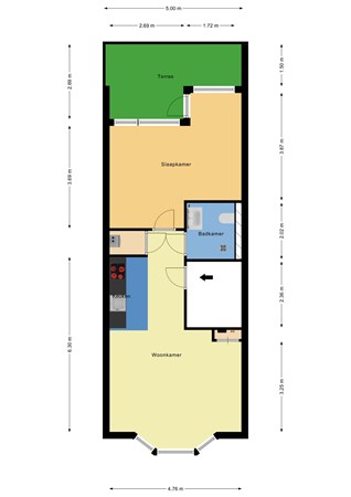 Floorplan - Schoonderloostraat 167, 3024 TT Rotterdam