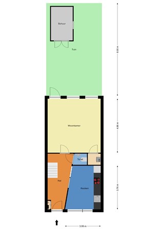 Floorplan - Blokmakersstraat 103, 3025 NC Rotterdam