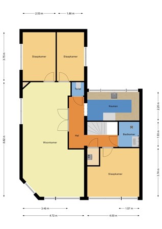 Floorplan - Gedempte Biersloot 34A, 3131 HK Vlaardingen