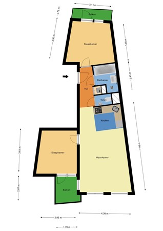 Floorplan - Rosier Faassenstraat 87, 3025 GK Rotterdam