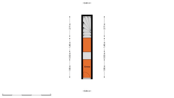 Floorplan - Volmarijnstraat 154A, 3021 XZ Rotterdam