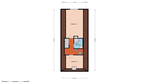 Floorplan - Volmarijnstraat 154A, 3021 XZ Rotterdam