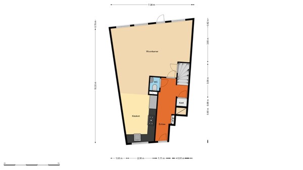 Floorplan - Duyststraat 57, 3023 EC Rotterdam