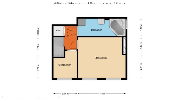 Floorplan - Schiedamseweg Beneden 475B, 3028 BN Rotterdam