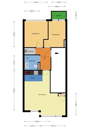 Floorplan - Mathenesserweg 127A03, 3027 HM Rotterdam