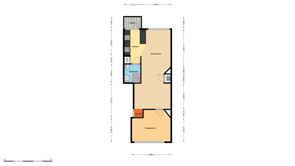 Floorplan - Poolsestraat 31B, 3028 EN Rotterdam