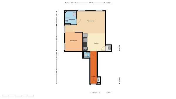 Floorplan - Schoonderloostraat 155D, 3024 TT Rotterdam