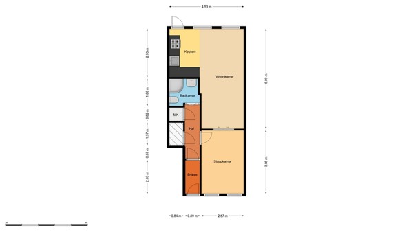 Floorplan - Volmarijnstraat 40B, 3021 XS Rotterdam