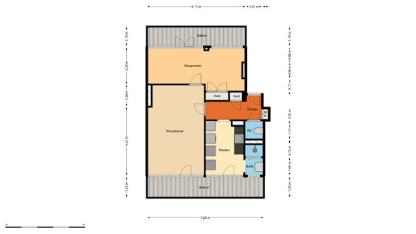 Floorplan - Doggerstraat 5D, 3028 HK Rotterdam