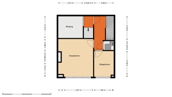 Floorplan - Schiedamseweg 109-02, 3026 AE Rotterdam