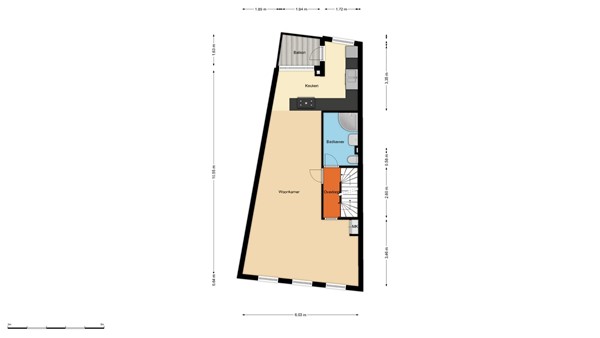Floorplan - 2e Schansstraat 66B, 3025 XR Rotterdam