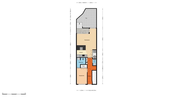 Floorplan - Willem Beukelszstraat 39B, 3027 CK Rotterdam