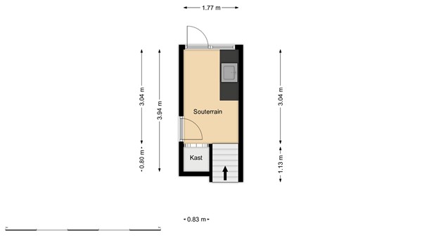 Floorplan - Hugo Molenaarstraat 17B, 3022 NM Rotterdam