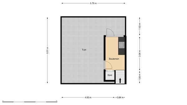 Floorplan - Hugo Molenaarstraat 17B, 3022 NM Rotterdam