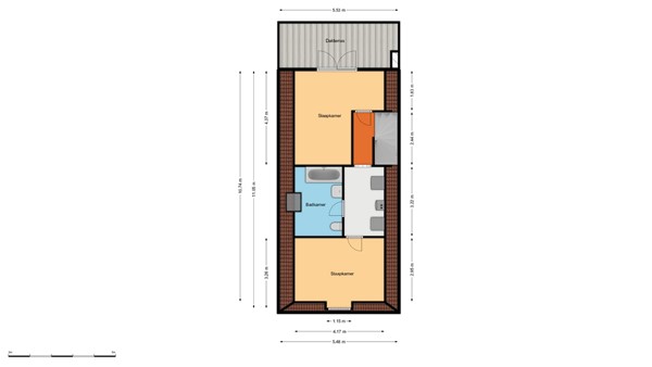 Floorplan - Hugo Molenaarstraat 17A02, 3022 NM Rotterdam