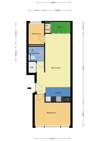 Floorplan - Katendrechtse Lagedijk 142B, 3081 ZC Rotterdam