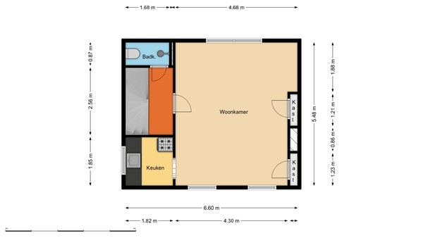 Floorplan - Zoutziedersstraat 56B, 3027 PZ Rotterdam