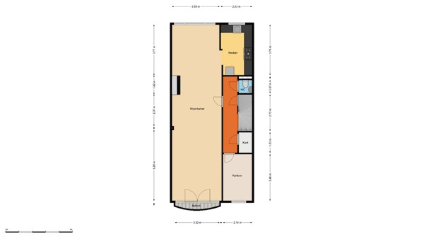 Floorplan - Mathenesserlaan 365A, 3023 GC Rotterdam