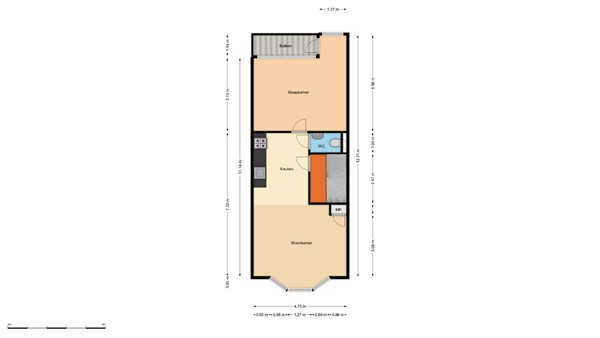 Floorplan - Schoonderloostraat 169, 3024 TT Rotterdam