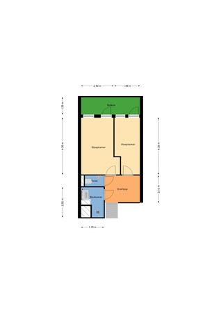 Floorplan - Osseweistraat 36B, 3023 DD Rotterdam