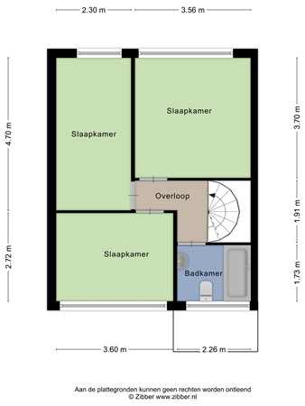 Plattegrond - Hazeleger 71, 5431 HL Cuijk - 451196_2D_Eerste_Verdieping_Hazeleger_71_Cuijk_02.jpg