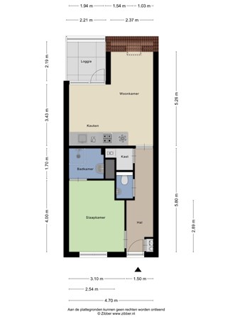 Plattegrond - Lagekerk 77, 5751 KG Deurne - 463910_2D_Appartement_Lagekerk_77_Deurne_01.jpg