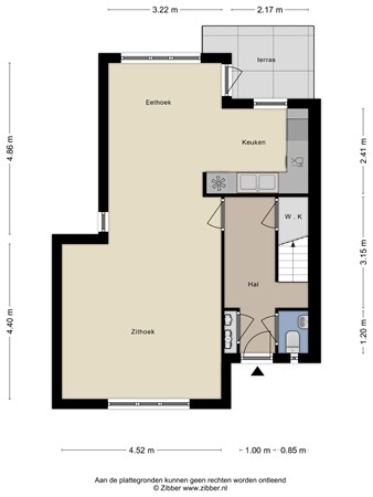 Plattegrond - Brouwersbos 66, 5432 BE Cuijk - 476512_2D_Begane_grond_Brouwersbos_66_Cuijk_01.jpg