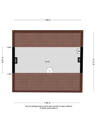 Plattegrond - Bruggen 8A, 5243 RB Rosmalen - 463406_2D_Zolder_Bruggen_8_A_Rosmalen_03.jpg