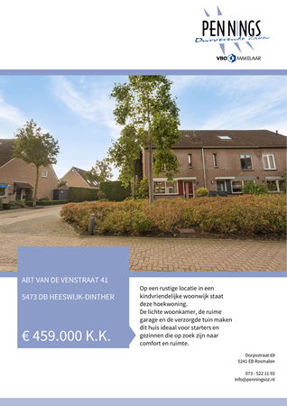 Brochure - Abt Van De Venstraat 41, 5473 DB HEESWIJK-DINTHER (1) - Abt Van De Venstraat 41, 5473 DB Heeswijk-Dinther