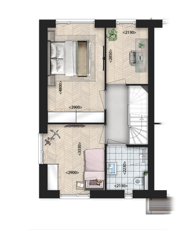 Donjon Bouwnummer 115, 3925EB Scherpenzeel - De Bunte_Blok 019 - Vd1_Hoekwoning_Links_Png.png