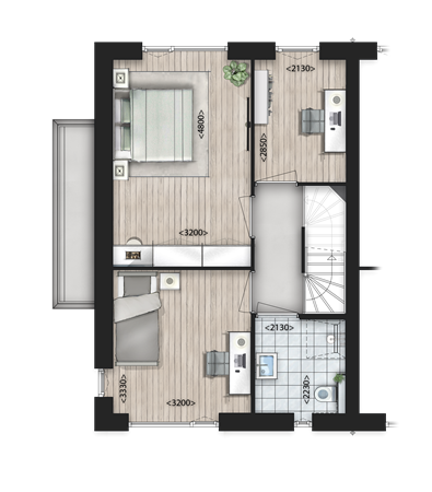 Jachthuis Bouwnummer 94, 3925EB Scherpenzeel - De Bunte_Blok 016 - Vd1_Hoekwoning links_Png.png
