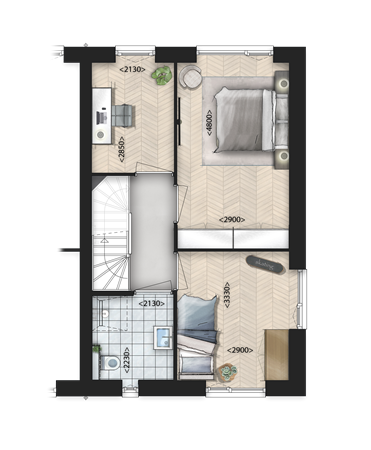 Jachthuis Bouwnummer 99, 3925EB Scherpenzeel - De Bunte_Blok 016 - Vd1_Hoekwoning rechts_Png.png