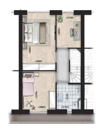 Donjon 21, 3925 DG Scherpenzeel - De Bunte_Blok 019 - Vd1_Middenwoning_Png.png