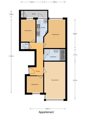 Floorplan - De la Reyweg 705, 2571 ET Den Haag