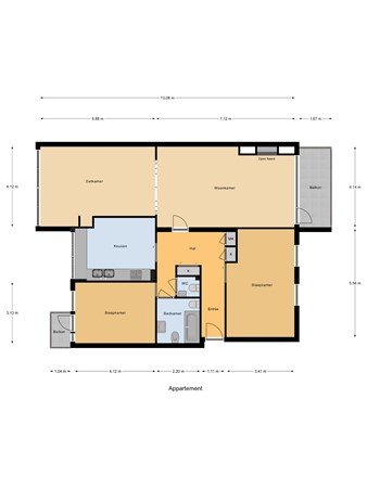 Floorplan - Kornalijnhorst 446, 2592 JG Den Haag