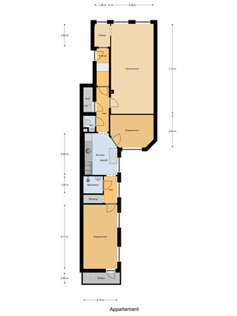 Floorplan - De Heemstraat 264, 2525 ES Den Haag