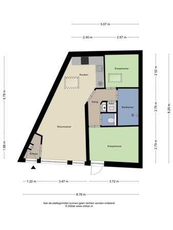 Floorplan - Hendrik Zwaardecroonstraat 116A, 2593 XV Den Haag